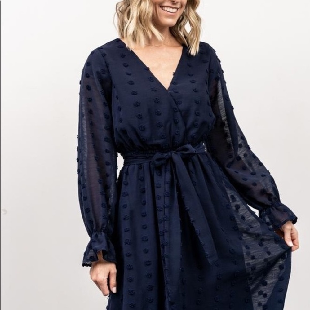 Baltic Born Paisley Navy Dot Midi Dress
